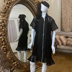 COPY - This Sacai black unique design dress for fashion lovers lined